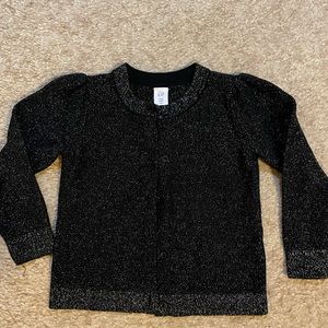 Gap 3T black holiday sparkly cardigan